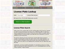 Tablet Screenshot of licenseplateslookup.com